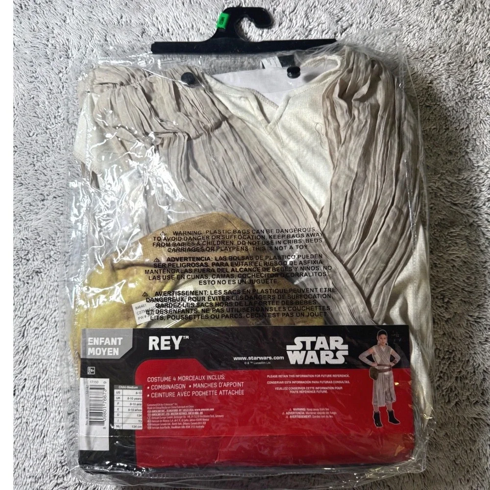 Star Wars Rey Costume The Force Awakens Child Medium 8-10 Disney 4-Piece Set 376